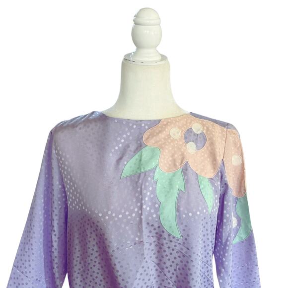 Vintage Hal Ferman Shift Midi Dress Dress 12 Purple - Picture 3 of 7